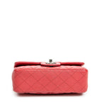 Shoulder Bag Mini Classic Single Flap Raspberry Pink Quilted Soft Caviar Leather