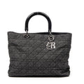 Shoulder Bag Large Soft Lady Dior Black Denim Cannage Denim Canvas