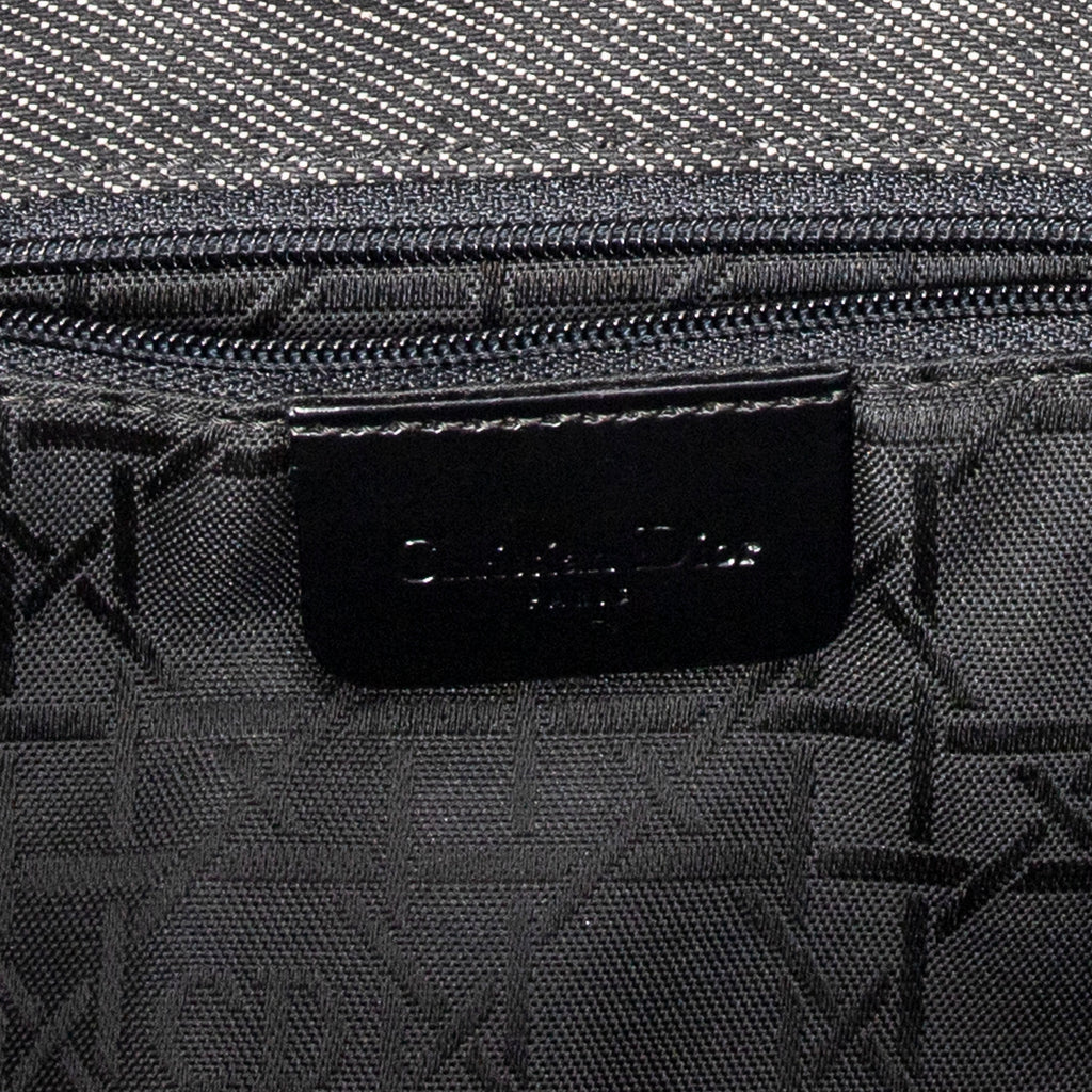 Shoulder Bag Large Soft Lady Dior Black Denim Cannage Denim Canvas