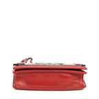 Bolso de hombro Tachonado Horizontal Boy Ladrillo Solapa Roja Cuero de Cordero Acolchado Tachonado