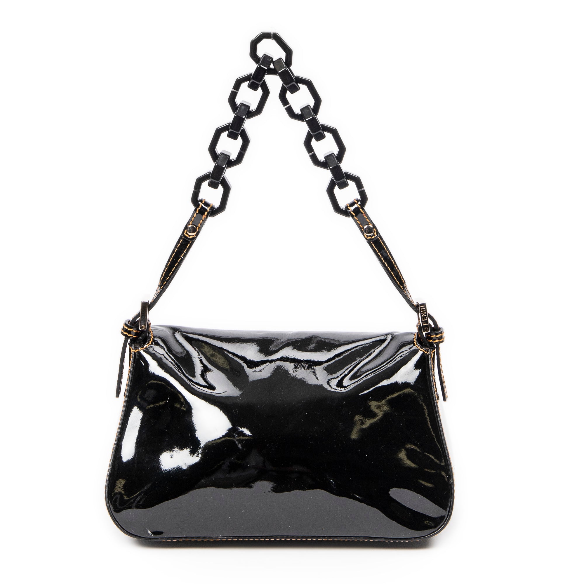 Shoulder Bag Mini Baguette Black Patent Leather