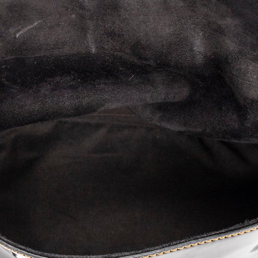 Shoulder Bag Mini Baguette Black Patent Leather
