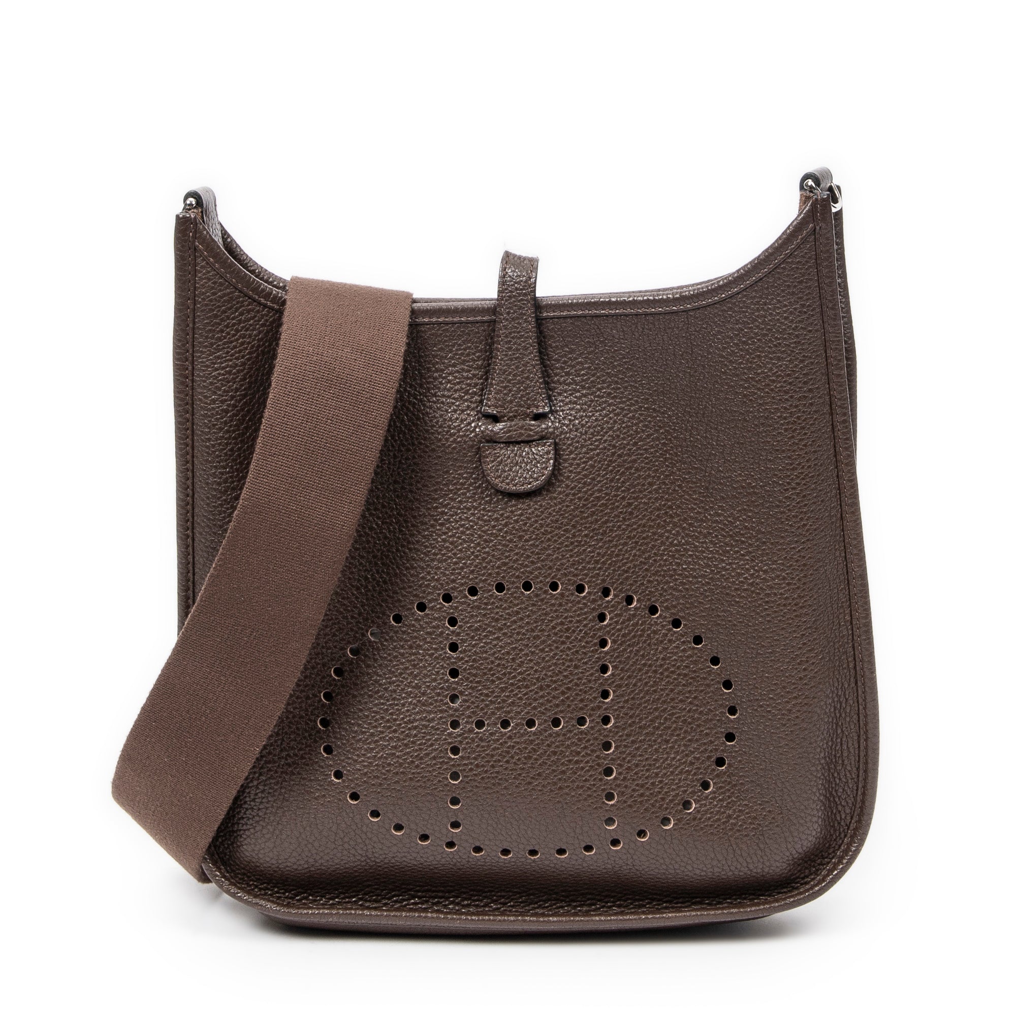 Shoulder Bag Evelyne III PM Chocolate Taurillon Clemence Leather