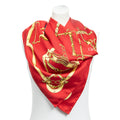 Scarf Scarf Mors & Gourmettes Red 100% Twill Silk