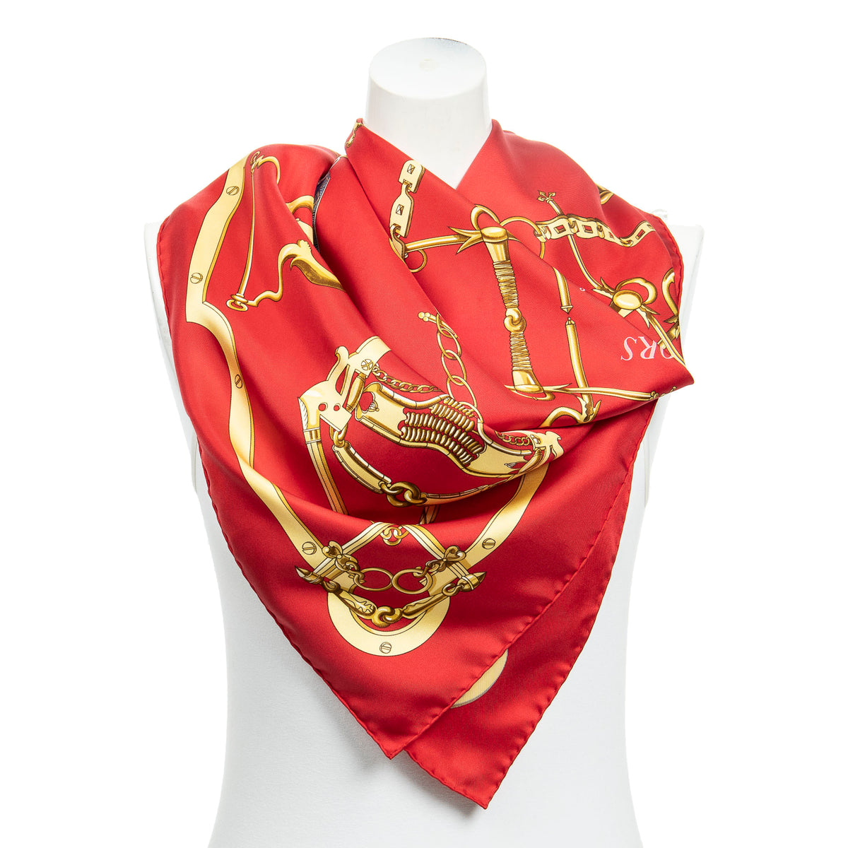 Scarf Scarf Mors & Gourmettes Red 100% Twill Silk