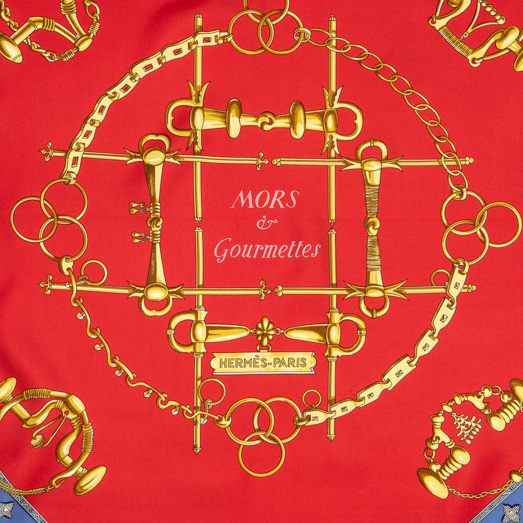 Scarf Scarf Mors & Gourmettes Red 100% Twill Silk