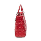 Shoulder Bag Large Lady Dior Zip Red Cannage Lambskin Leather