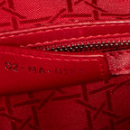 Shoulder Bag Large Lady Dior Zip Red Cannage Lambskin Leather