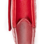 Shoulder Bag Envelope Wallet On Chain Red Quilted Grain de Poudre Leather