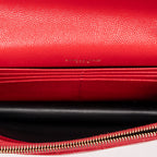 Shoulder Bag Envelope Wallet On Chain Red Quilted Grain de Poudre Leather
