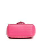 Shoulder Bag Square Classic Single Flap Fuchsia Quilted Chevron Leather
