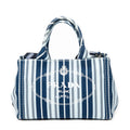 Shoulder Bag Small Canapa Tote Light Blue Striped Canapa Canvas