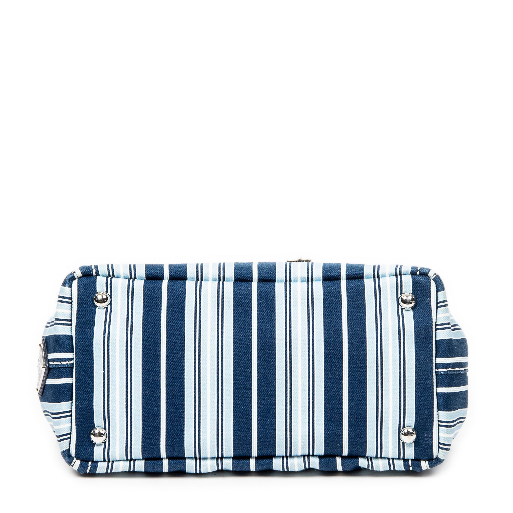 Shoulder Bag Small Canapa Tote Light Blue Striped Canapa Canvas
