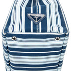 Shoulder Bag Small Canapa Tote Light Blue Striped Canapa Canvas
