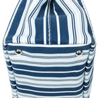 Shoulder Bag Small Canapa Tote Light Blue Striped Canapa Canvas