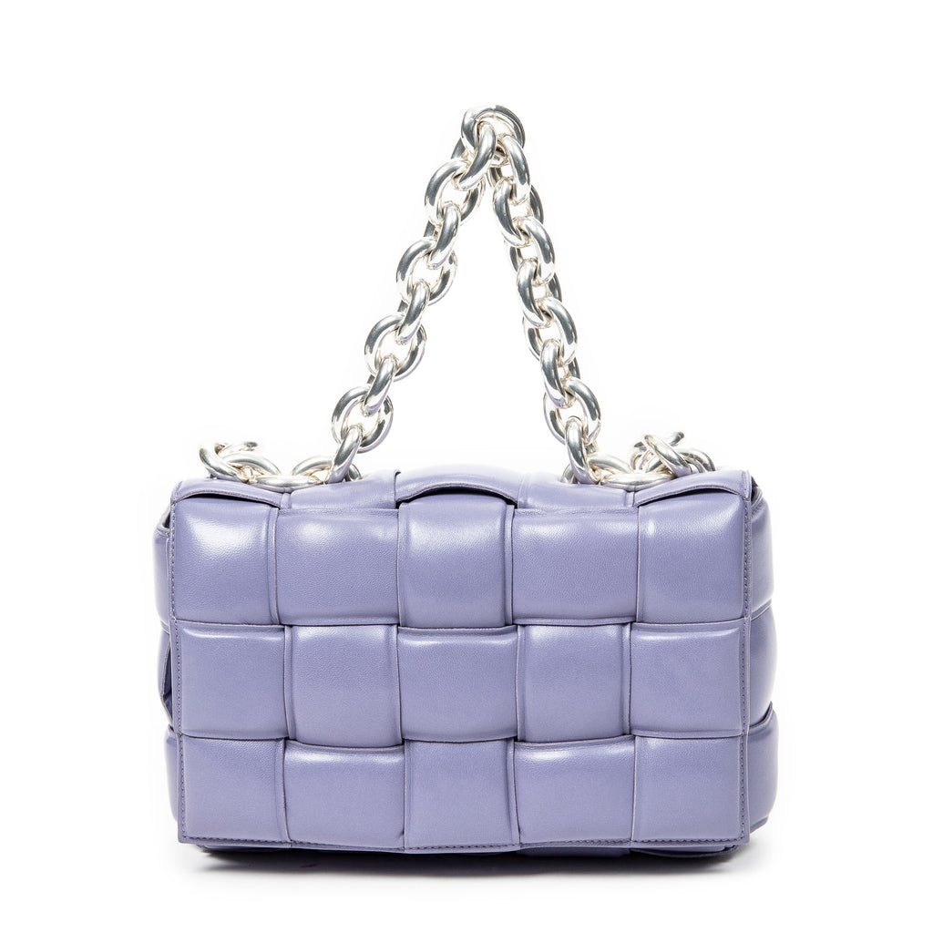 Sac bandoulière The Chain Cassette Lilas Maxi Intrecciato Cuir Matelassé