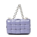 Sac bandoulière The Chain Cassette Lilas Maxi Intrecciato Cuir Matelassé