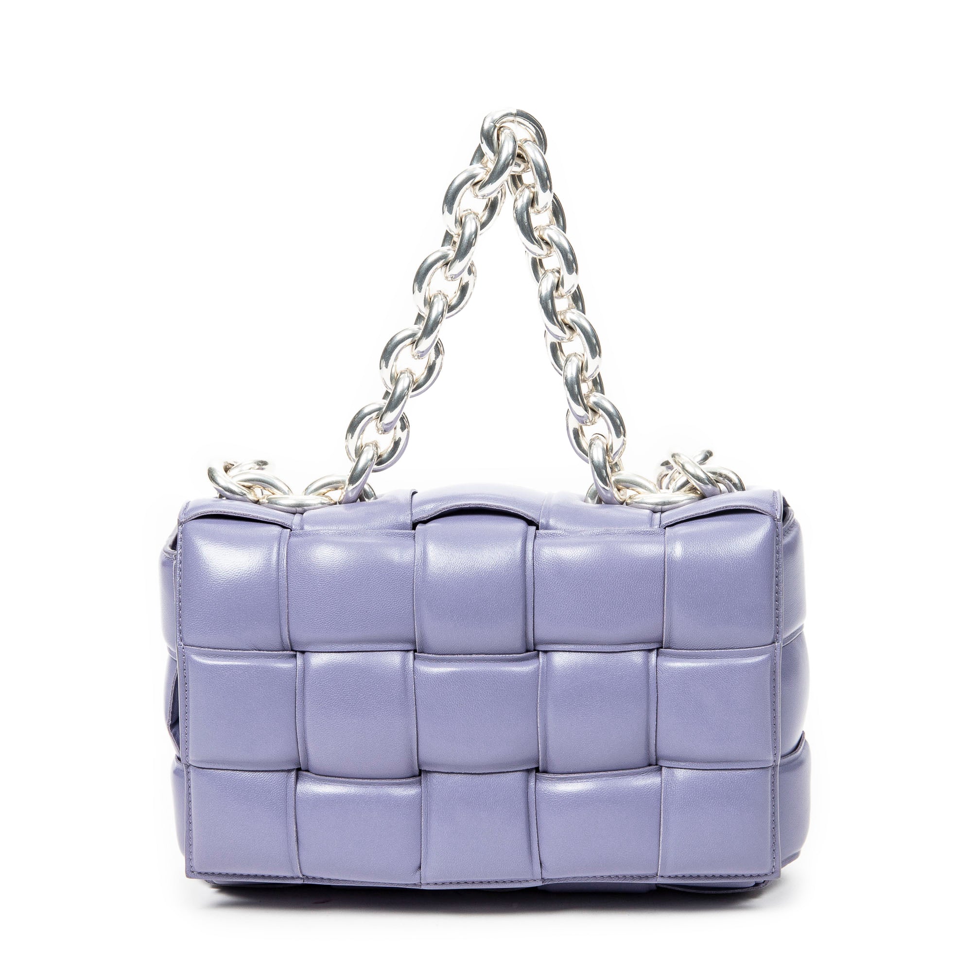 Shoulder Bag The Chain Cassette Lilac Maxi Intrecciato Padded Leather