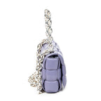Sac bandoulière The Chain Cassette Lilas Maxi Intrecciato Cuir Matelassé
