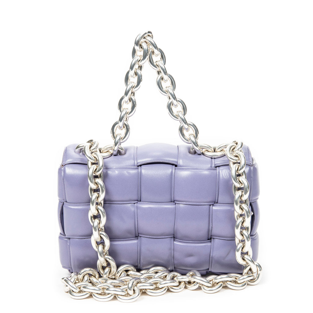 Sac bandoulière The Chain Cassette Lilas Maxi Intrecciato Cuir Matelassé