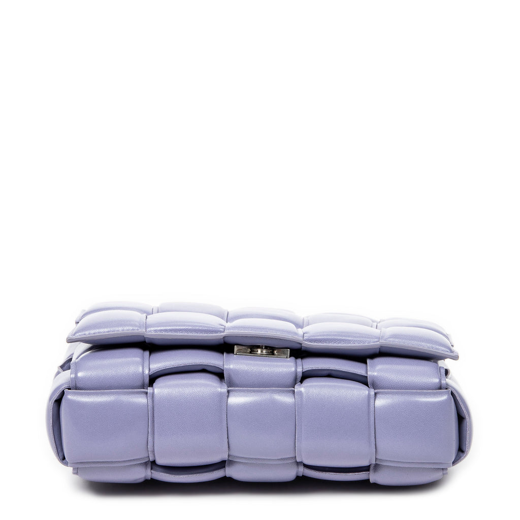 Sac bandoulière The Chain Cassette Lilas Maxi Intrecciato Cuir Matelassé