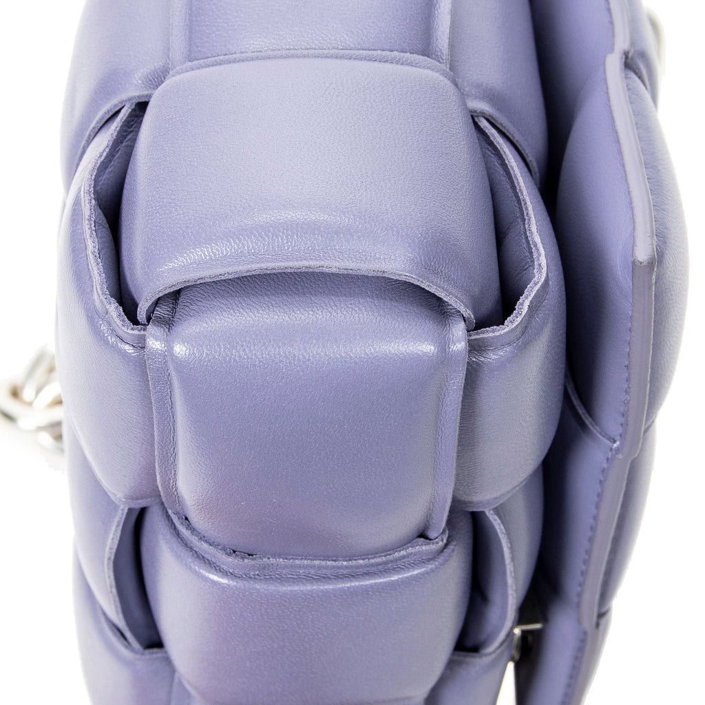 Sac bandoulière The Chain Cassette Lilas Maxi Intrecciato Cuir Matelassé