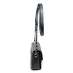 Bolso de Hombro Pequeño CC Cuba Asa Superior Cuero Caviar Acolchado Negro