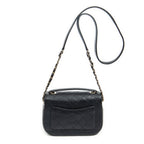 Bolso de Hombro Pequeño CC Cuba Asa Superior Cuero Caviar Acolchado Negro