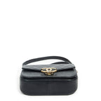 Bolso de Hombro Pequeño CC Cuba Asa Superior Cuero Caviar Acolchado Negro