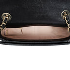 Bolso de Hombro Pequeño CC Cuba Asa Superior Cuero Caviar Acolchado Negro