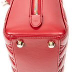 Shoulder Bag Lily Tote Red Cannage Lambskin Leather