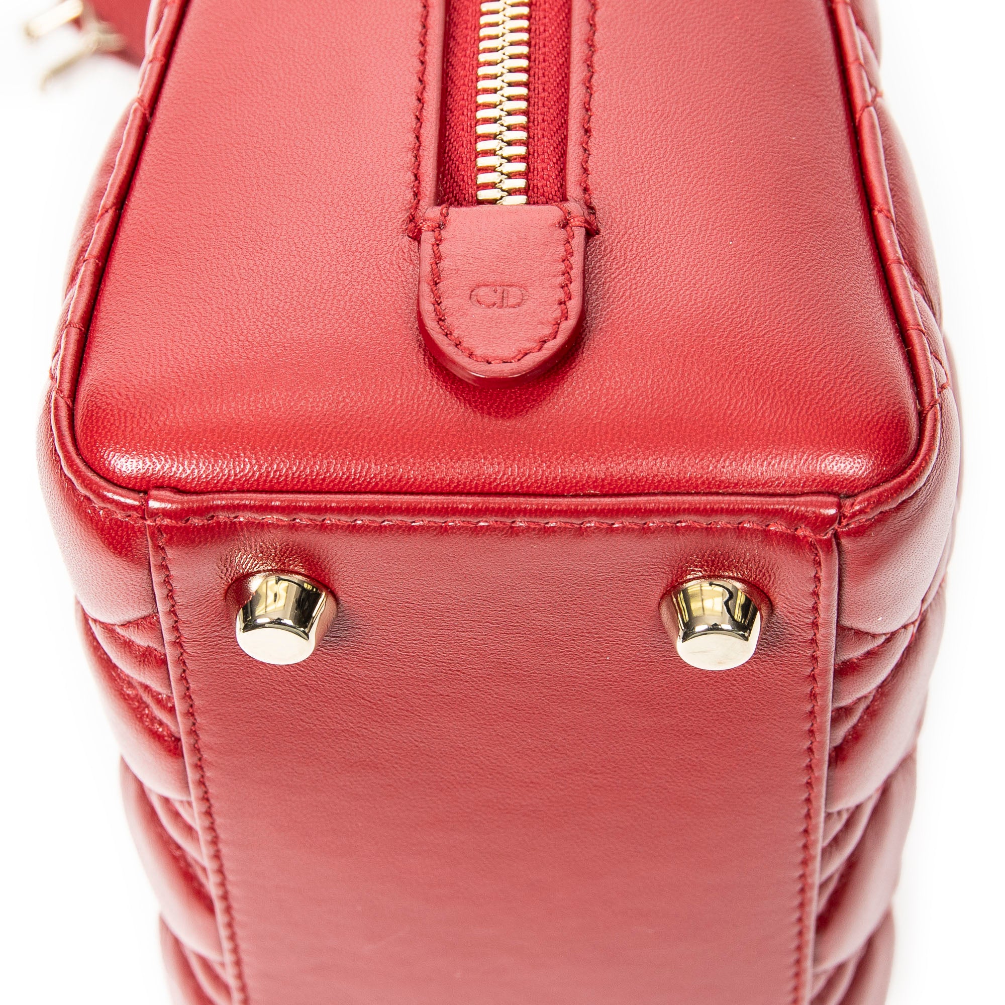Shoulder Bag Lily Tote Red Cannage Lambskin Leather