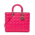 Shoulder Bag Large Lady Dior Zip Pink Cannage Lambskin Leather