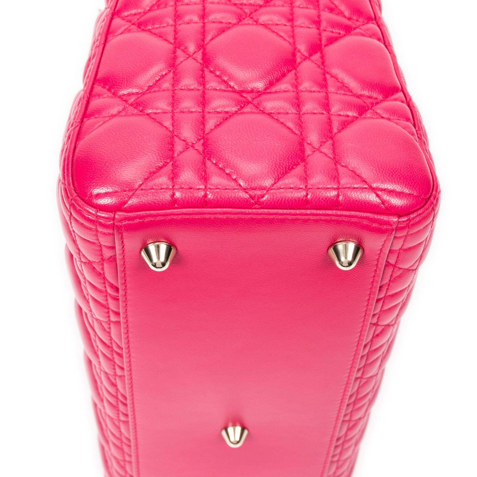 Shoulder Bag Large Lady Dior Zip Pink Cannage Lambskin Leather