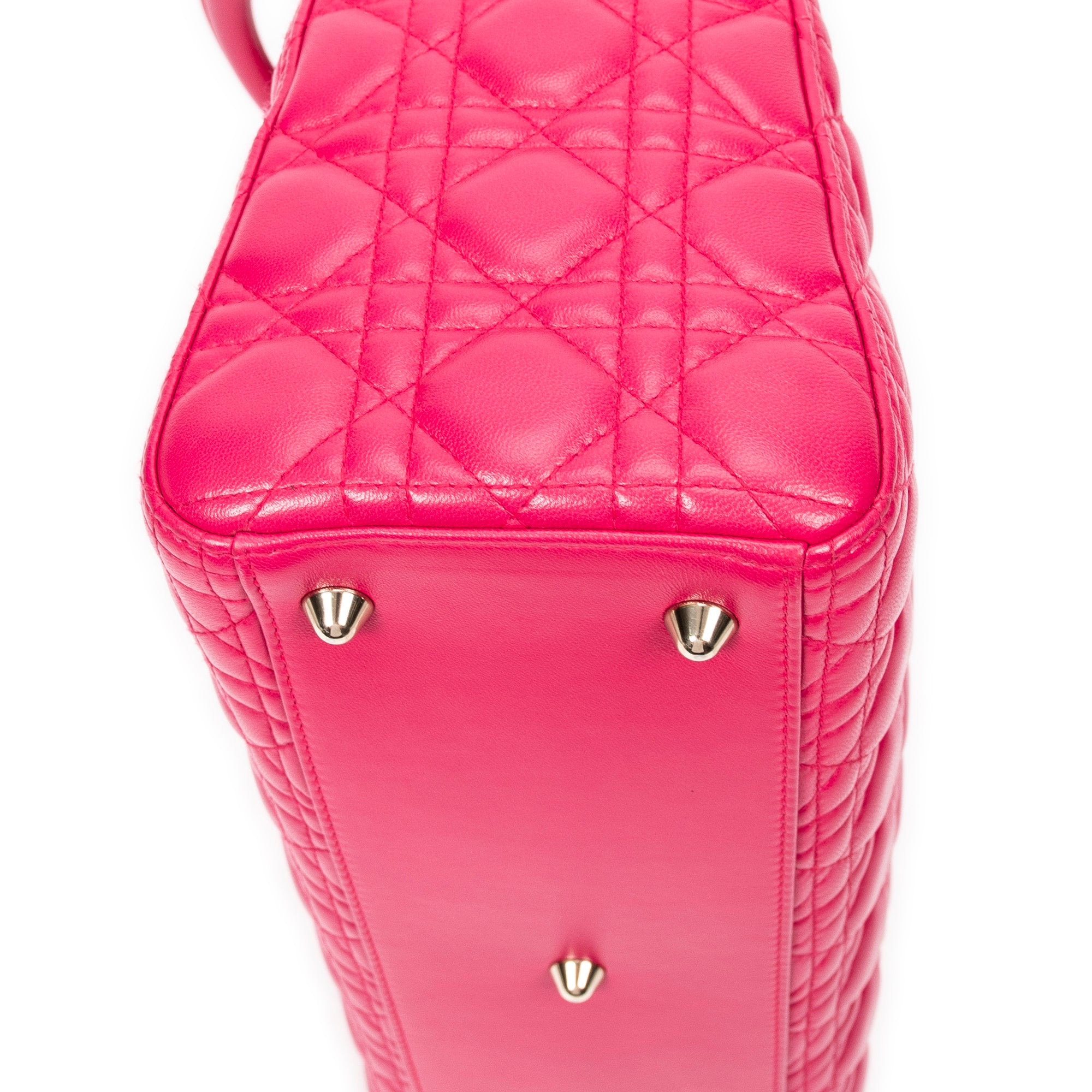 Shoulder Bag Large Lady Dior Zip Pink Cannage Lambskin Leather