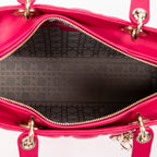 Shoulder Bag Large Lady Dior Zip Pink Cannage Lambskin Leather