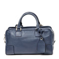 Bolso de hombro Amazona 28 de cuero granulado azul