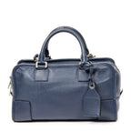 Bolso de hombro Amazona 28 de cuero granulado azul