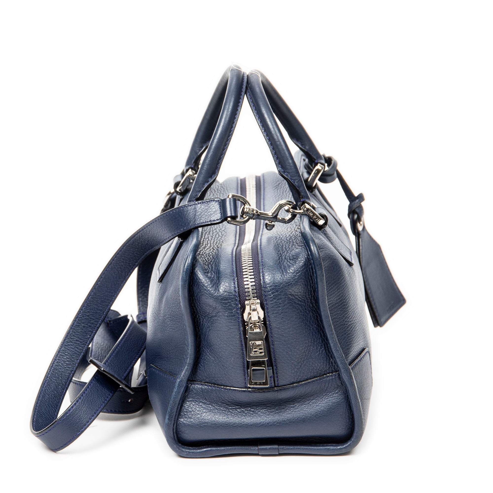 Shoulder Bag Amazona 28 Blue Grained Leather