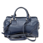 Bolso de hombro Amazona 28 de cuero granulado azul