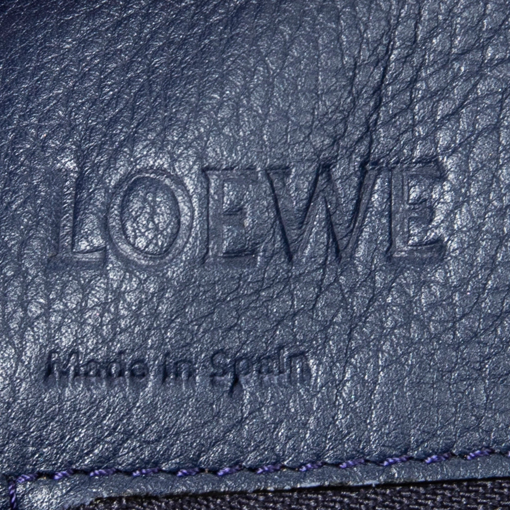 Bolso de hombro Amazona 28 de cuero granulado azul