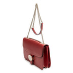 Shoulder Bag Medium Interlocking GG Chain Crossbody Red Grained Leather
