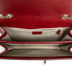 Shoulder Bag Medium Interlocking GG Chain Crossbody Red Grained Leather