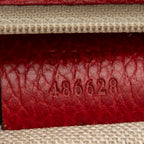 Shoulder Bag Medium Interlocking GG Chain Crossbody Red Grained Leather