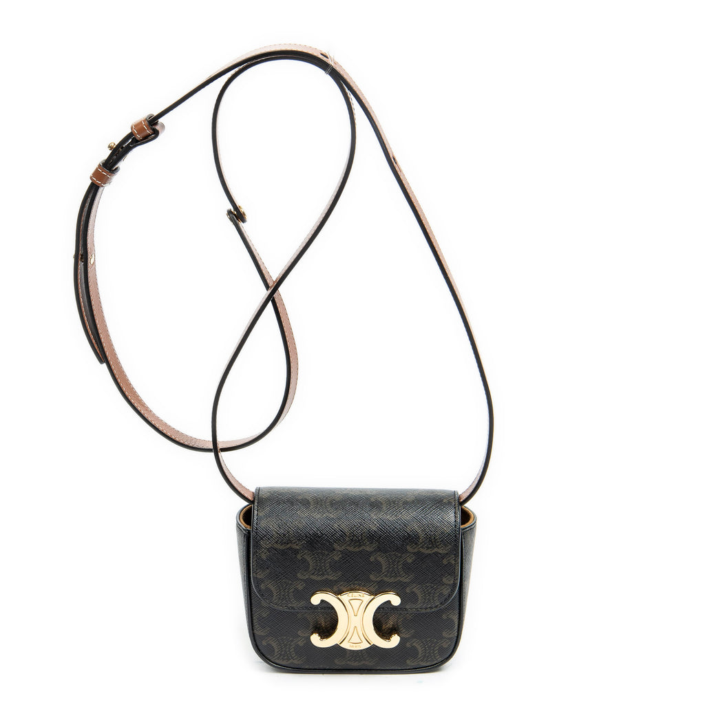 Bandolera Mini Triomphe Lona Revestida Triomphe Color Tan