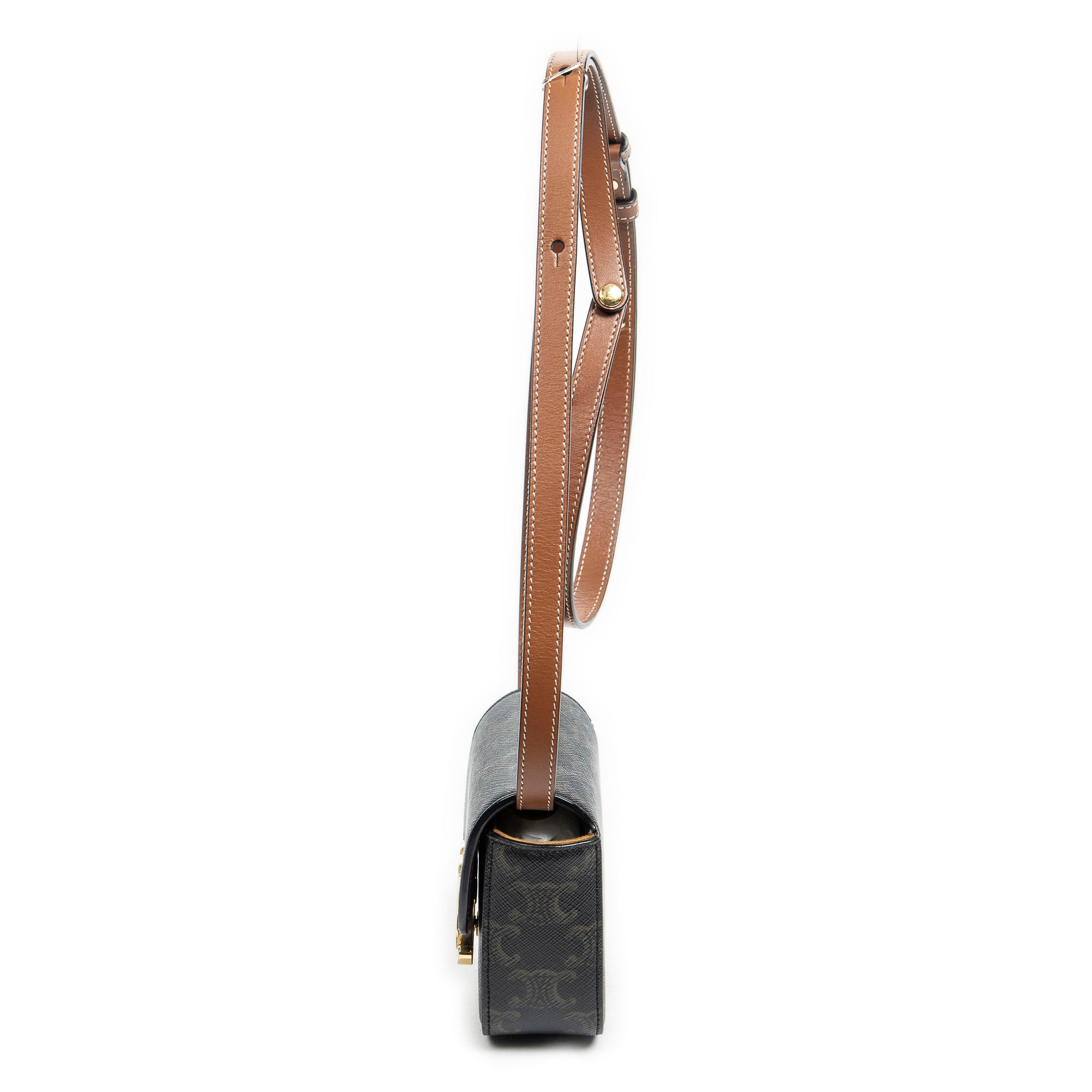 Bandolera Mini Triomphe Lona Revestida Triomphe Color Tan
