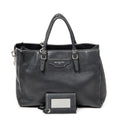 Shoulder Bag Mini Papier A4 Tote Black Grained Calfskin Leather