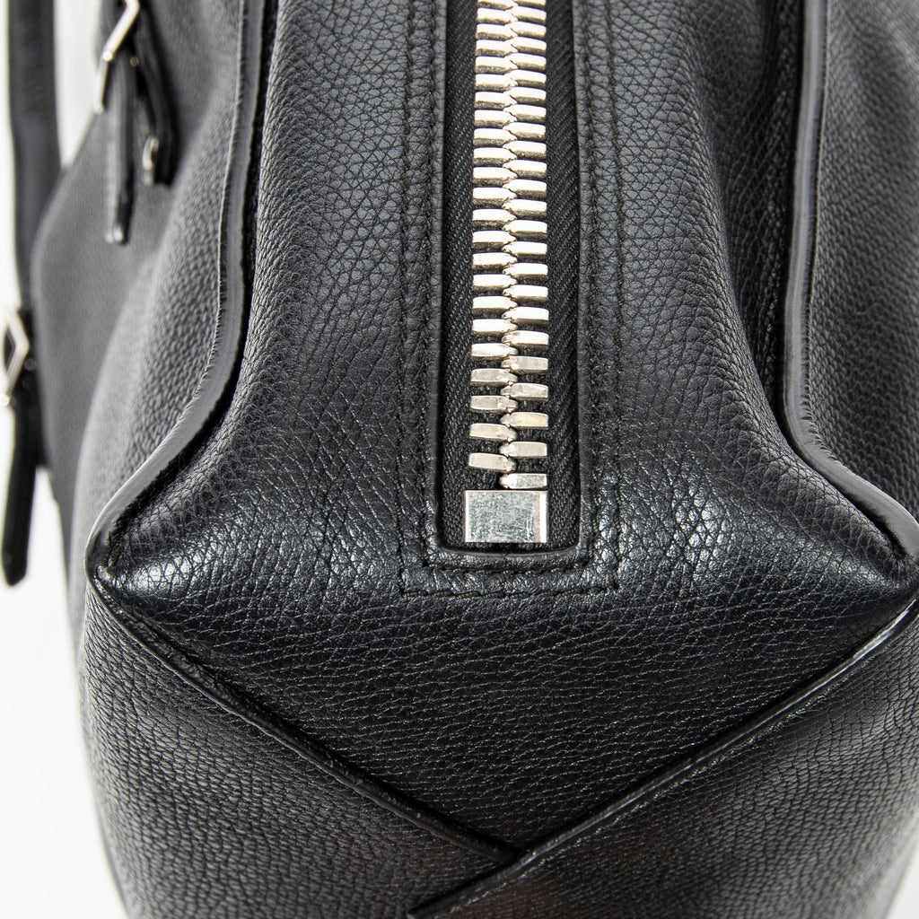 Shoulder Bag Mini Papier A4 Tote Black Grained Calfskin Leather