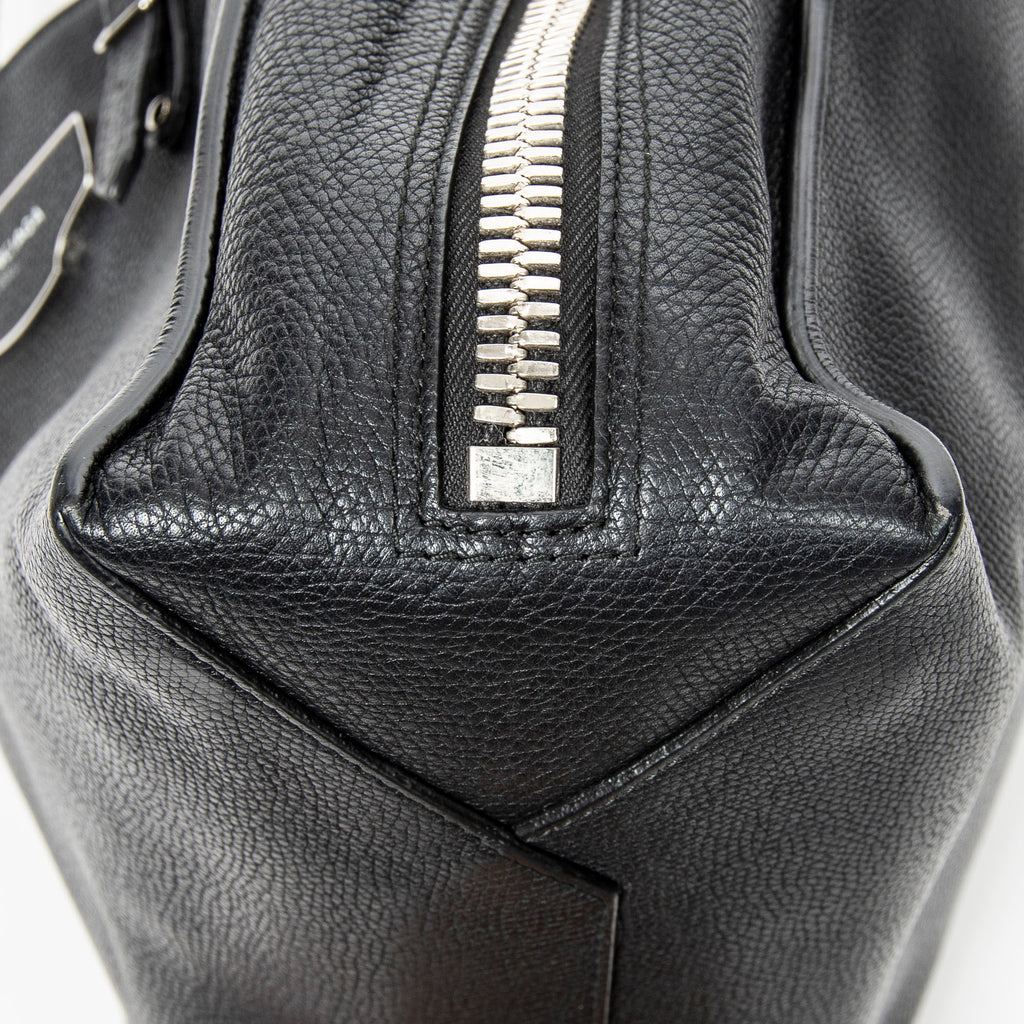 Shoulder Bag Mini Papier A4 Tote Black Grained Calfskin Leather