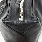 Shoulder Bag Mini Papier A4 Tote Black Grained Calfskin Leather